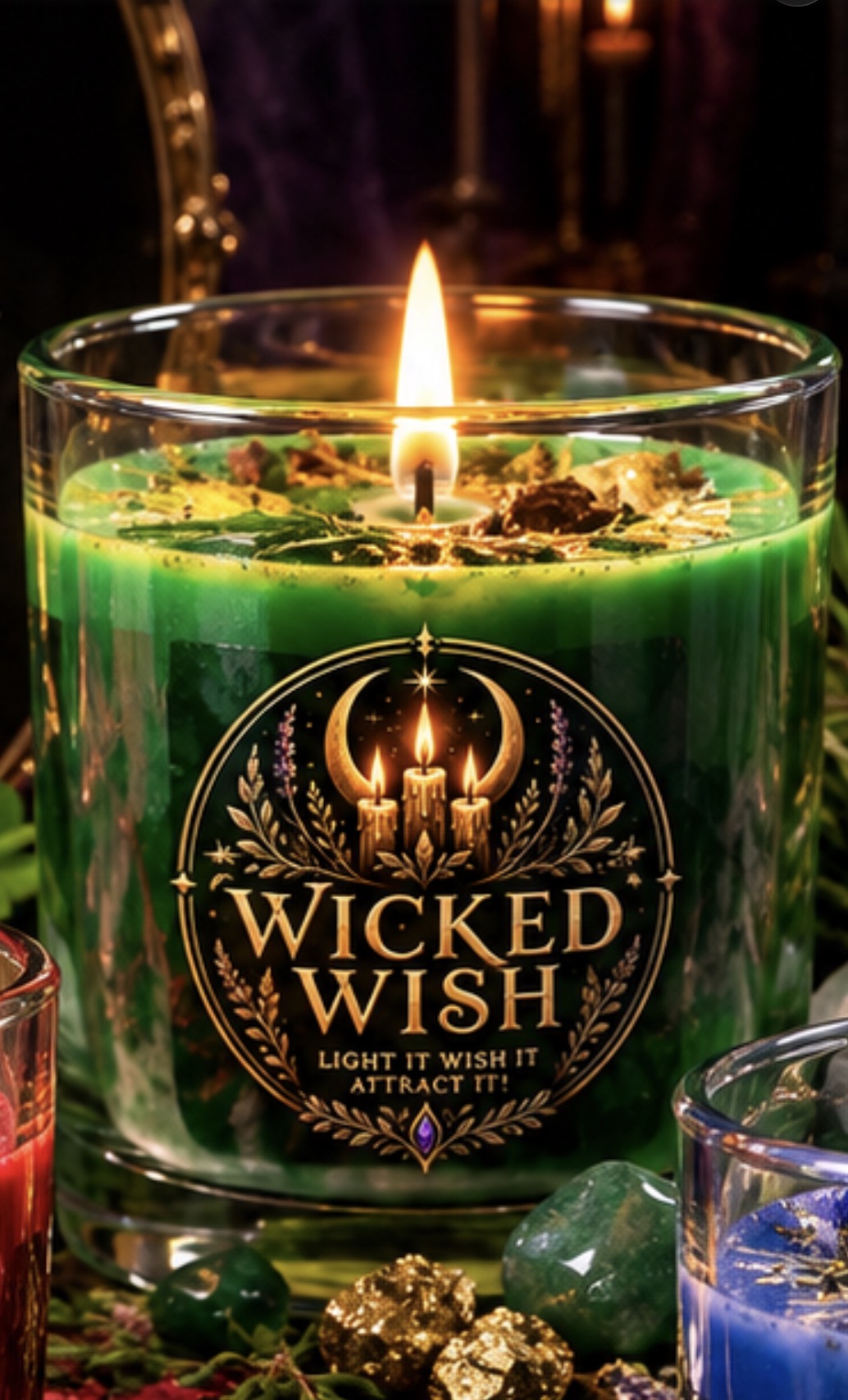 Golden Fleece green Wicked WISH candle