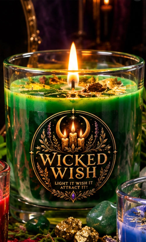 Golden Fleece green Wicked WISH candle