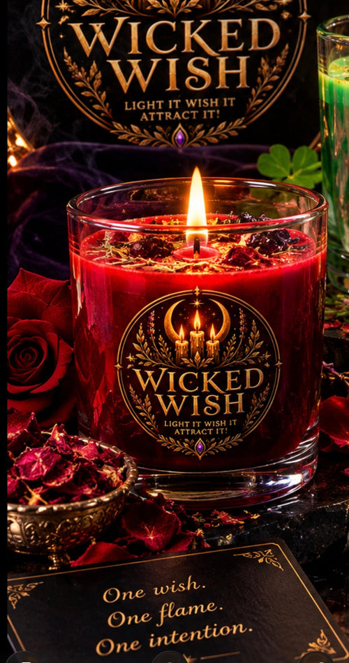 Mysterious red Wicked WISH candle